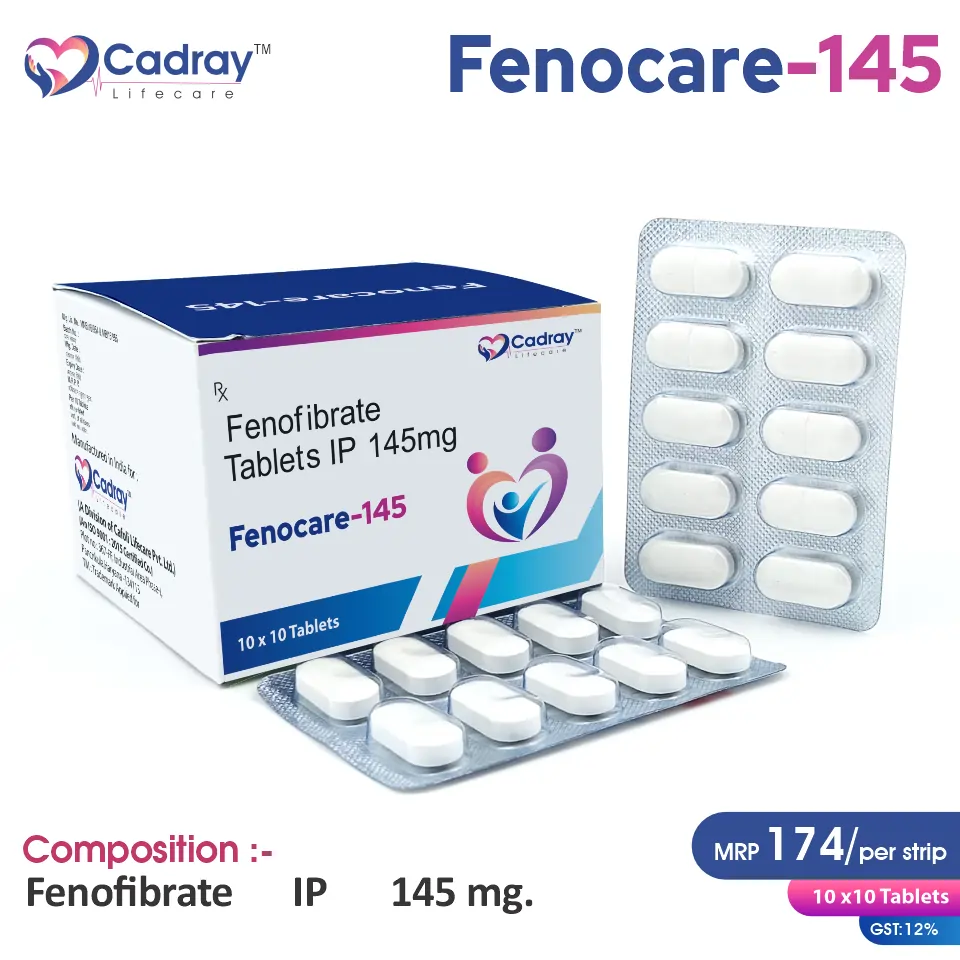 Fenofibrate 145mg | Lipid-Lowering Segment | Best Price for PCD Pharma Franchise